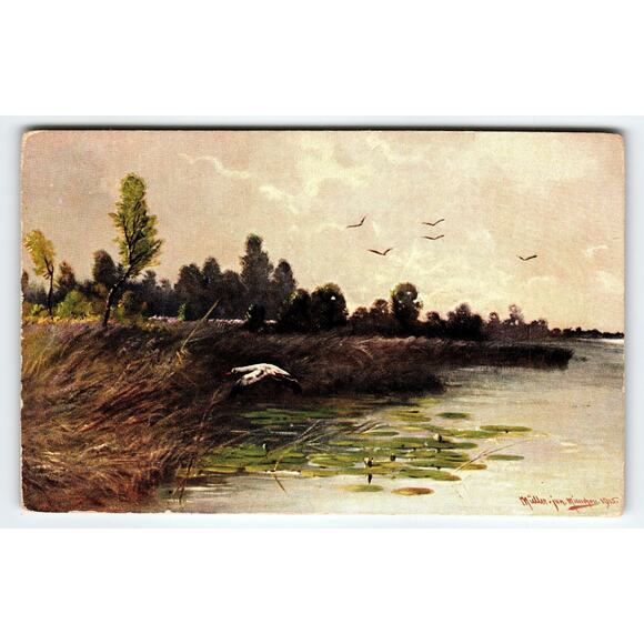 Signed Muller Artist Card 1925 Vintage Scenic Landscape Postcard - Picture 1 of 2